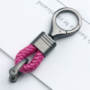 Llaveros Unisex de Cuero PU Trenzado con Anillas de Cuerda, Accesorios para Llaves de Coche, Llaveros Metálicos para Coche - Product Image 4