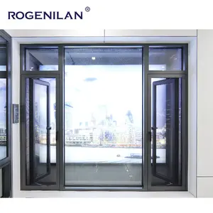 ROGENILAN Energy Efficiency Double Glazed Outward Window Aluminum Casement Swing Windows