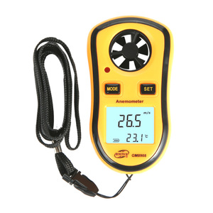 Anemómetro Digital de Mano GM8908 y Medidor de Temperatura con Pantalla Retroiluminada, Indicador de Frío del Viento, Escala de <span class=keywords><strong>Beaufort</strong></span> - Product Image 1