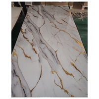 Panneaux muraux faciles à installer en marbre SPC de luxe du Qatar et du Liban, panneaux muraux en PVC, feuille de marbre UV pour la décoration murale