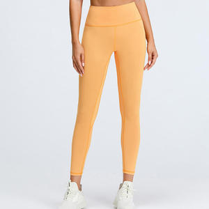Leggings de Yoga de Cintura Alta para Mujer, OEM, Sólidos, Transpirables, de Secado Rápido, Sin Costuras, Elásticos, 100% Poliéster, para Correr, Gimnasio y Deportes - Product Image 4