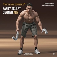 Cordes de combat sans corde MKAS, cordes d'entraînement portables pour les entraînements cardio et musculaires