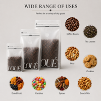 Prix d'usine – Sachets refermables en plastique dépoli transparent avec valve pour l'emballage de grains de café torréfiés – Sacs à café à fond plat