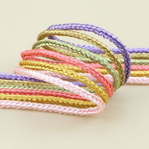 Cordón Trenzado de Poliéster de 4 mm de Color para Decoración, Cordón Cuadrado de Poliéster de Fantasía - Product Image 3