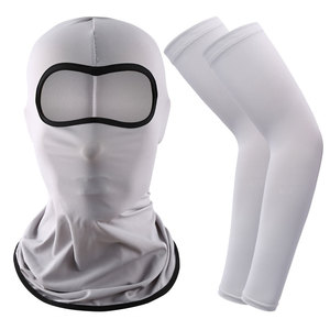 Sunscreen Face Mask And Arm Sleeves For Men Outdoor Cycling Ice Silk UV Protection Solid Color Adult Size 38 - Product Image 3