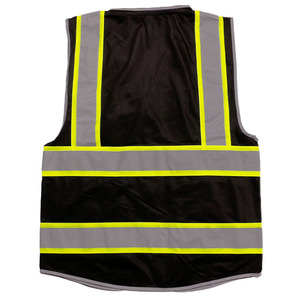 سترة عمل سوداء عالية الوضوح متعددة الجيوب بسحاب مقاومة للتآكل ملابس أمان قابلة للتخصيص بشعار الشركة مباشرة من المصنع - Product Image 5