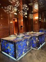 Lujo Natural Bolivia azul sodalita cuarcita diseño moderno calcita piedra cuarcita losa para mesa de Hotel encimeras escaleras