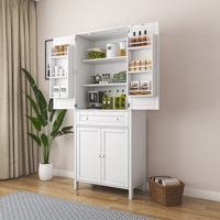 Buffet de cuisine moderne de luxe en panneau MDF blanc, réglable, pour salles à manger et salons, hôtels, meubles de maison