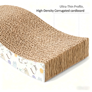 Krabpaal voor binnenkatten, golfkarton, schattig kattenprint, 2-in-1 <span class=keywords><strong>lounge</strong></span> & krabruimte, ruimtebesparend meubel, anti-kras - Product Image 6