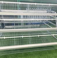 Yinanchun Nouvelle Cage à Poules Pondeuses en Acier Galvanisé à Chaud Type A, 3 Niveaux, 5 Portes, 90 Poules, Haute Résistance à la Corrosion, Longue Durée