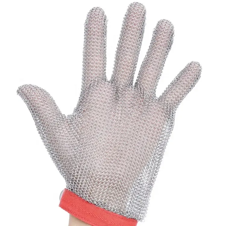 Guanti in maglia di acciaio inossidabile guanti resistenti al taglio per macellaio da cucina e sicurezza di fabbricazione pericolosa