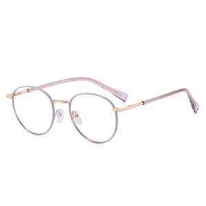 MS 81565男女通用透明蓝色电脑材料眼镜圆形金属框架，设计时尚，蓝光阅读 - Product Image 5