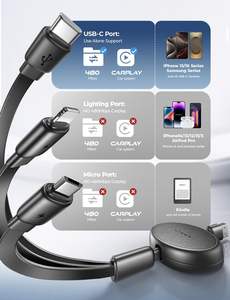 <span class=keywords><strong>Cable</strong></span> de Carga Múltiple LISEN 2026 con 3 Puertos Retráctiles de Carga Rápida Tipo C, Micro USB para iPhone 16 15, <span class=keywords><strong>Samsung</strong></span>, Uso en Automóviles - Product Image 5