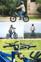 Bicicleta Eléctrica Plegable HillMiles Mile2 en Stock en la UE, Motor de 250W, Batería Grande de 13Ah, Neumáticos Gruesos de 20x3.0, Bicicleta Eléctrica para Servicio de Entrega de Comida