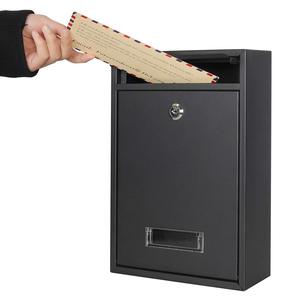 Outdoor Waterproof Wall Mounted Vertical Key Lock Mailbox, Medium Capacity Galvanized Steel Cover Rust Resistant Metal Mailbox