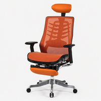 Chaise de bureau exécutive VANBOW de haute qualité, pivotante, avec dossier haut en maille, réglable en hauteur