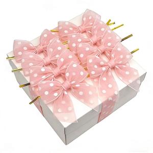 <span class=keywords><strong>Ruban</strong></span> Organza Transparent Doré Pré-noué Torsadé pour Cadeaux – Nœuds Prêts à l'emploi à Prix Fabricant - Product Image 2