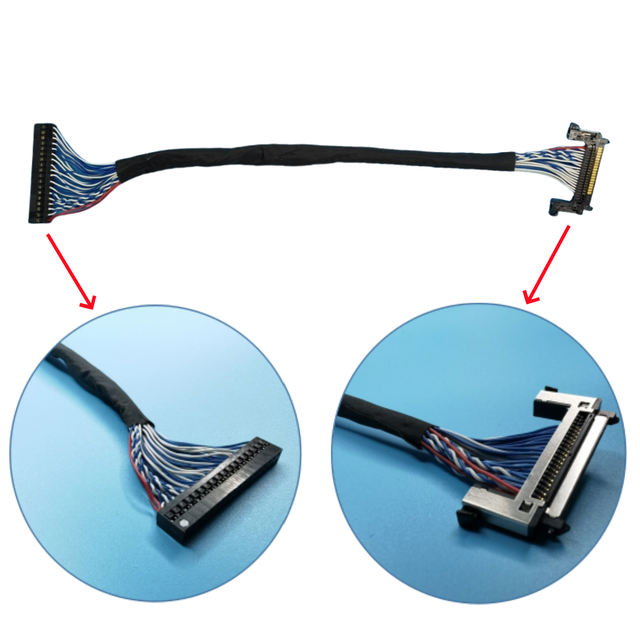 Oem Cable Soldering Laptop LCD LED IPX Display Cable Assembly 20 24 36 40 41 50 51 Pin LVDS Cable for Lcd Panel