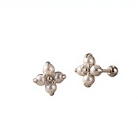 S925 Silber Blumen-Ohrstecker für Damen 2026 Neues Nischen-Design Süßwasserperle mit Zirkonia Besetzt Zierliche Ohr-Accessoires