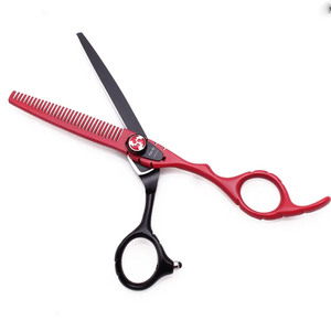 Set di Forbici per Capelli Personalizzate all'Ingrosso, Viola e Rosso, Forbici da Parrucchiere, Set di Forbici Sfoltenti per Barbieri e Saloni di Bellezza - Product Image 3