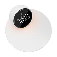 Magnétique 15W Smartphone Chargeur Rapide Sans Fil Smart Desktop Night Light LED Display White Noise BT Speaker Digital Alarm Clock