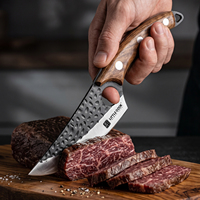 Little Cook 6 inch Vikingmes 50CrMoV15 roestvrij staal gehamerde afwerking vingergat palissander handvat vleesmes keukenmes