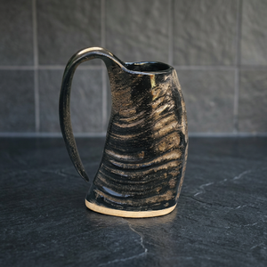 American Style Ox Cow Viking Horn Glass <b>Set</b> Bamboo Lid Lightweight Eco-Friendly Dishwasher Safe Portable Birthday Beer Wine <b>6</b>-10 - Product Image 1
