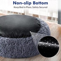 Lit pour animaux de compagnie en velours, rond, moelleux, coloré, confortable et apaisant, lavable et antidérapant, pour chats et chiens