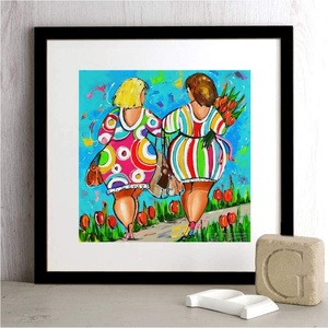 <span class=keywords><strong>Peinture</strong></span> diamantée <span class=keywords><strong>ronde</strong></span> complète LS Pop Art <span class=keywords><strong>sur</strong></span> <span class=keywords><strong>toile</strong></span>, 2 femmes corpulentes <span class=keywords><strong>sur</strong></span> la plage, portrait de femme, <span class=keywords><strong>peinture</strong></span> diamantée à points - Product Image 2