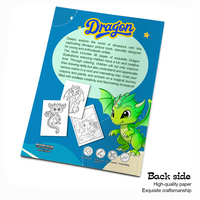 Livre de peinture à l'aquarelle sans bavure sur le thème du dragon pour les tout-petits et les enfants de 1 à 8 ans, cadeau d'anniversaire artistique, livres personnalisés imprimés
