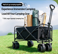 Chariot de pique-nique, chariot de camping pliable portable d'extérieur, chariot multifonctionnel de grande capacité pour le shopping et les événements