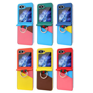 VIETAO-colorido PU cuero Z <span class=keywords><strong>Flip</strong></span> 6 funda de teléfono con ranura para tarjeta RFID para <span class=keywords><strong>Samsung</strong></span> Galaxy Z <span class=keywords><strong>Flip</strong></span> 6 <span class=keywords><strong>Z5</strong></span> Z4 Z3 funda con dedo anular - Product Image 1