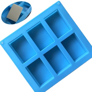 Wholesale 6 Cavity Soap Mold Handmade Silicone Soap Mold square Rectangular Soap Mold for Custom - Product Image 2