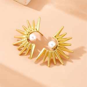 Colgante <span class=keywords><strong>de</strong></span> perla <span class=keywords><strong>de</strong></span> girasol vintage, cadena <span class=keywords><strong>de</strong></span> clavícula, collar <span class=keywords><strong>de</strong></span> <span class=keywords><strong>acero</strong></span> <span class=keywords><strong>inoxidable</strong></span>, pendientes, anillo, conjunto <span class=keywords><strong>de</strong></span> joyería <span class=keywords><strong>de</strong></span> tres piezas para mujer N2409093 - Product Image 3