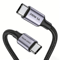 Câble USB C de charge rapide, câble de type C 240W 5A, fabrication sur mesure, haute qualité, nylon tressé, 1m 2m 3m, PD3.1 USBC vers USBC, 240W