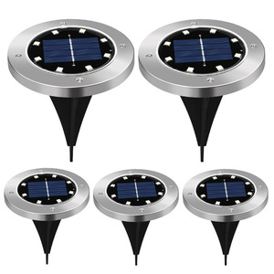 Luz solar empotrada en el suelo, 8 LED, de acero inoxidable, para exteriores, jardín, camino, con interruptor inductivo, para iluminación de patio y césped - Product Image 4