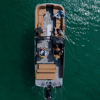 Bateau ponton Allhouseboat PB-25FT avec toilette, moteur hors-bord, capacité de 12 à 15 personnes, pour le ski nautique