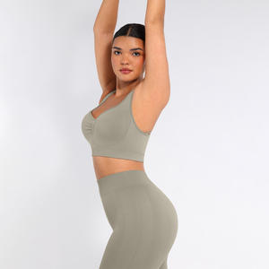 Комплект для йоги Vractivewholesale: бесшовные леггинсы с высокой талией и спортивный топ для тренировок - Product Image 6