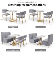 Canapé de style occidental pour café, bar à thé, ou pâtisserie, idéal pour les restaurants décontractés : combinaison table et chaise simple, à placer près du mur.