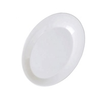 Plateau de service en mélamine plastique de haute qualité à prix avantageux, plat ovale pour restaurant, plat rond en mélamine blanc durable, fabrication en usine