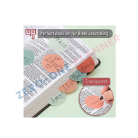 Promotion Personnalisation Blocs-notes adhésifs transparents en PET, ronds, couleurs pastel, avec lignes transversales, pour la Bible