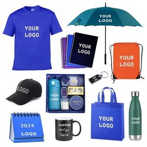 2025 Custom logo Corporate Promotional Business Gift Set T-shirt Mug Bag Sock Water Bottle Insulated Tumbler Cap with logo