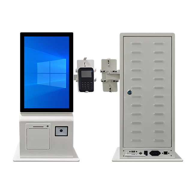 15.6 Inch Android Ordering Payment Machine All in One  Self Ordering Touch Screen Kiosk with Pos Holder Printer Kiosk