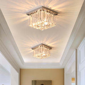 Modern mewah 10 \ "lampu gantung besi dengan LED kristal emas 80" permukaan dipasang lampu langit-langit untuk pintu masuk lorong kamar tidur kantor - Product Image 3