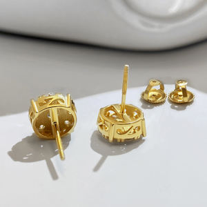 Pendientes de Moda con Circonitas Cúbicas Completas, Chapados en Oro de 18K, Circonitas Brillantes, Pendientes Pequeños y Elegantes para Mujer - Product Image 3