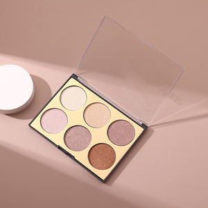 Venta al por mayor maquillaje de cara contorno bronceador 6 polvos prensados Rosa colores resaltador paleta - Product Image 2