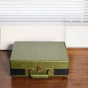 Tourne-disque vinyle vintage personnalisé, lecteur de disques BT portable, phonographe en forme de valise, lecteur audio 3 vitesses pour cadeau - Product Image 6