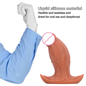 Dilatatore Anale in Silicone Color Carne Curvo Taglia L, Grande, Indossabile, con Base Allargata, Impermeabile, Giocattolo Sessuale per Adulti - Ingrosso Fabbrica - Product Image 3