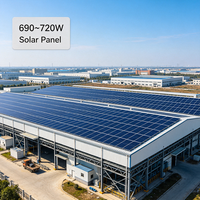 Fabricant chinois de panneaux solaires 700W, module PV bifacial TOPCon double vitrage de qualité A, approvisionnement en gros pour ferme solaire