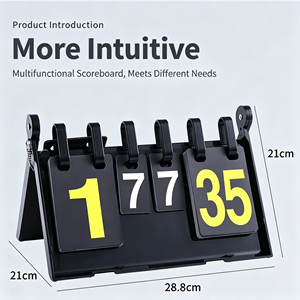 Tableau de score de football portable, pliable, léger et durable avec chiffres rouges et blancs, style classique, design solide - Product Image 3